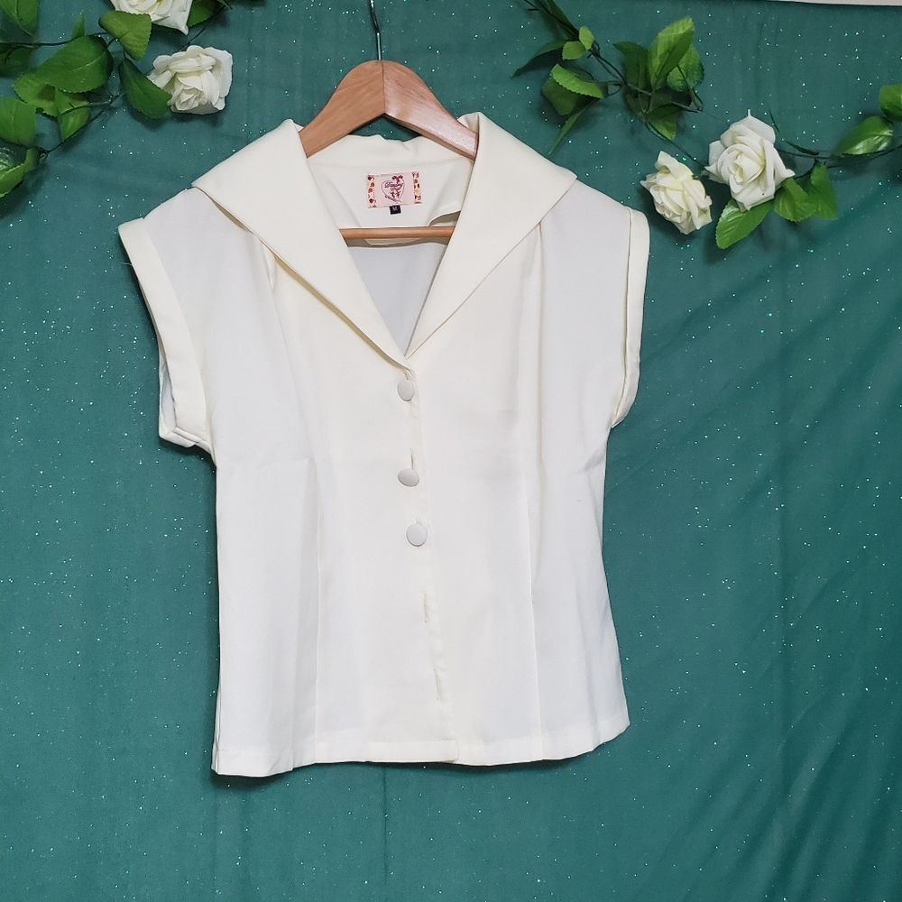 White pinup reproduction blouse